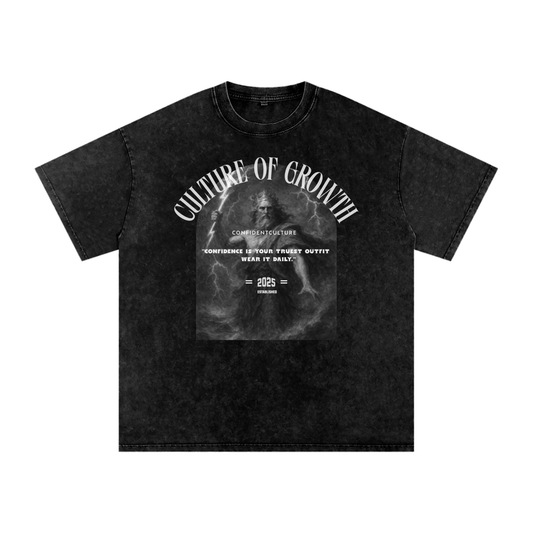 Snow Washed Oversized Cotton T-Shirt